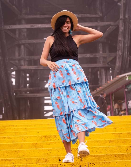 Falda tres boleros – Colección Noctilucas