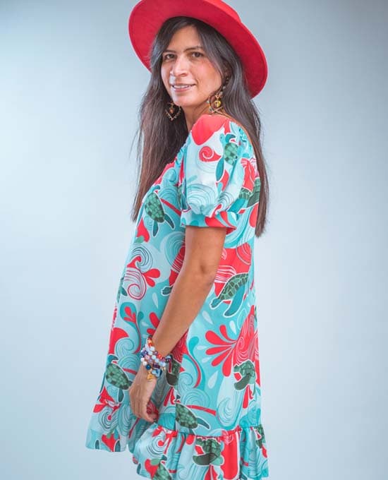 Vestido Corto de Tortugas