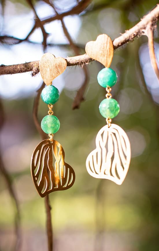 Aretes Corazón Dorado